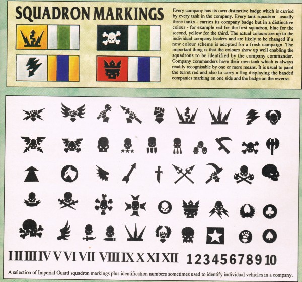 Imperial Guard Armour Squadron Markings + banners WD143 (3)